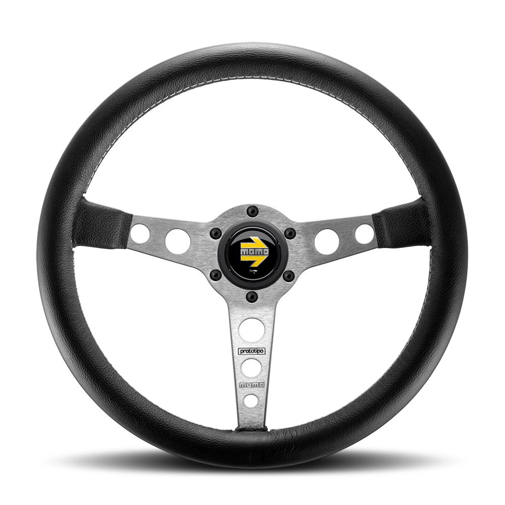 Momo Prototipo Steering Wheel Silver Spokes & 350mm Diameter