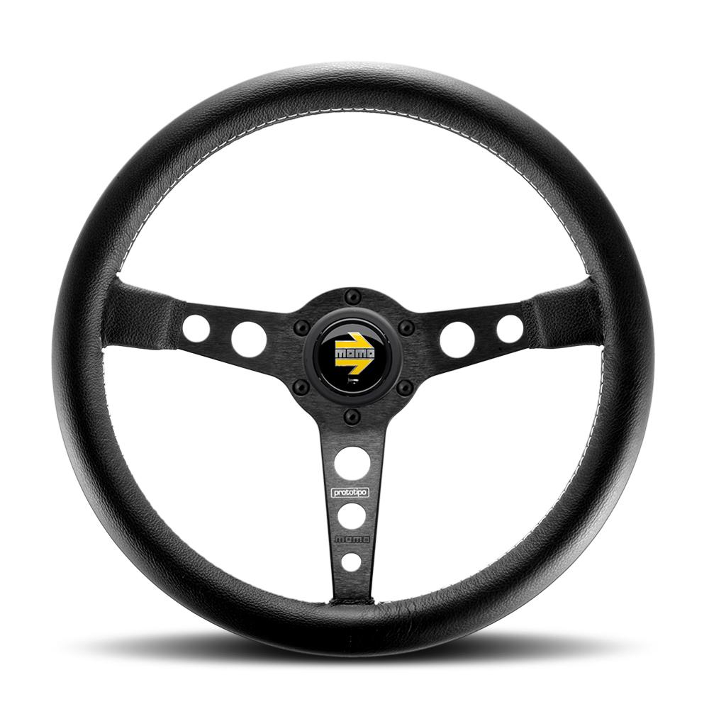 Momo Prototipo Steering Wheel Black Spokes 350mm Diameter