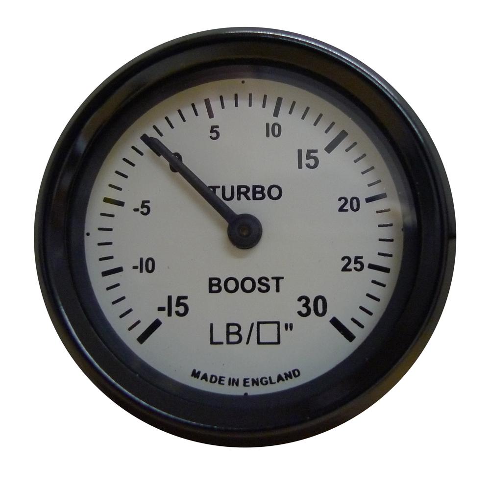 Mocal 52mm Turbo Boost Pressure Gauge PSI White