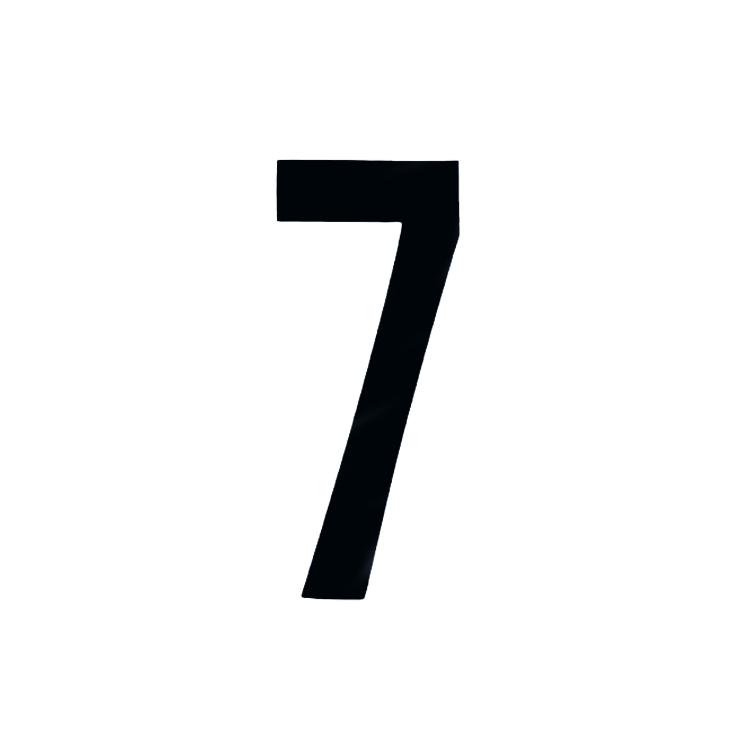 7 Inch Tall Self Adhesive Race Number 7 in Black