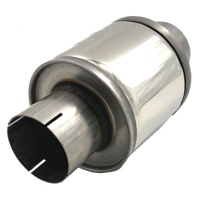 Jetex Round Silencer Box 140mm Long in Stainless 3 Inch Bore