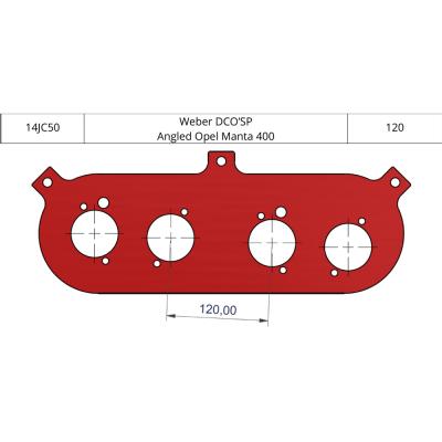 ITG JC50 Base Plate to suit Weber DCOE 120mm Centres