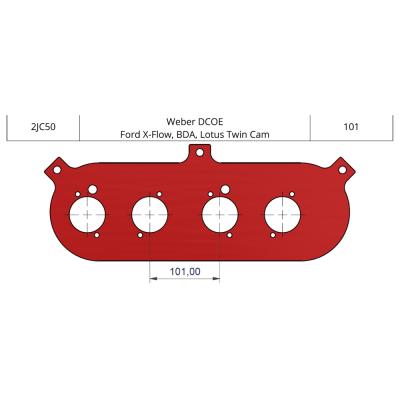 ITG JC50 Base Plate to suit Weber DCOE's 101mm Centres