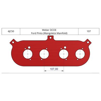 ITG JC50 Base Plate to suit Weber DCOE's 107mm Centres