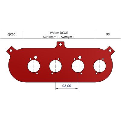 ITG JC50 Base Plate to suit Weber DCOE's 93mm Centres