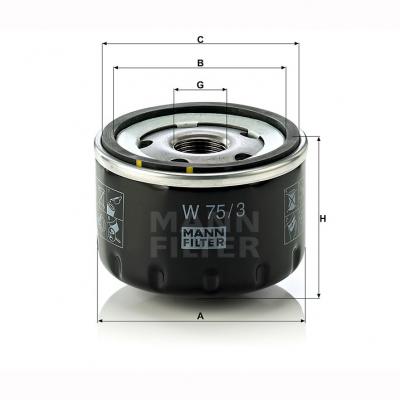 Mann Oil Filter W75/3 (M20 x 1.5)